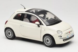 Fiat 500 Fehér Mondo Motors 1:18 500291 Fém – 6. kép a 8-ből