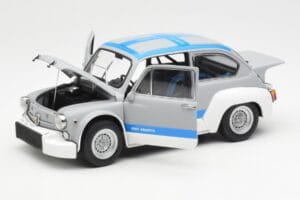 Fiat Abarth 1000 TCR Matt Szürke Kék Csíkok AUTOart 1:18 72642 Fém – 2. kép a 8-ből