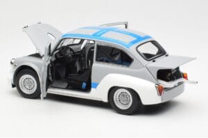 Fiat Abarth 1000 TCR Matt Szürke Kék Csíkok AUTOart 1:18 72642 Fém – 5. kép a 8-ből