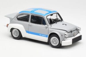 Fiat Abarth 1000 TCR Matt Szürke Kék Csíkok AUTOart 1:18 72642 Fém – 6. kép a 8-ből