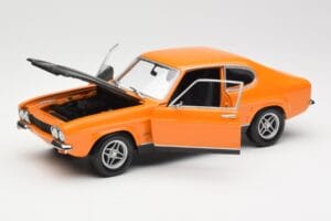 Ford Capri Mk1 RS 2600 Signal Orange Fekete Minichamps 1:18 150089077 Fém – 2. kép a 8-ből