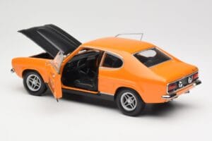 Ford Capri Mk1 RS 2600 Signal Orange Fekete Minichamps 1:18 150089077 Fém – 5. kép a 8-ből