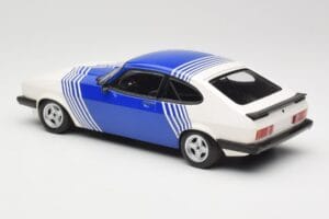 Ford Capri Mk2 3.0 Fehér Kék Csíkokkal Minichamps 1:18 155788600 Fém – 5. kép a 6-ből