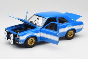 Ford Escort Mk1 RS 1600 Kék Fehér Csíkok Minichamps 1:18 100688102 Fém – 2. kép a 8-ből