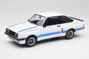 Ford Escort Mk2 RS 2000 X-Pack Diamond Fehér & Kék Stripe MCG 1:18 MCG18350 Fém