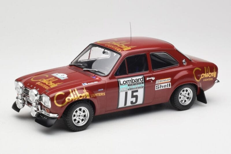 Ford Escort RS 1600 Mk1 #15 M. Alen / I. Kivimäki RAC Rally 1974 IXO 1:18 18RMC047B Fém