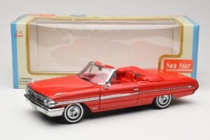 Ford Galaxie 500 Kabrió Piros Sun Star 1:18 1420 Fém – 8. kép a 8-ből