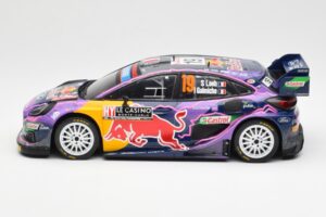 Ford Puma Rally1 #19 S. Loeb / I. Galmiche Rally Monte Carlo Winner 2022 IXO 1:18 18RMC110 Fém – 3. kép a 6-ből