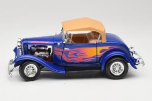 Ford Roadster Street Rod Kék with Fire Road Signature 1:18 92249 Fém – 4. kép a 8-ből