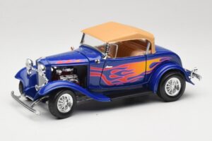 Ford Roadster Street Rod Kék with Fire Road Signature 1:18 92249 Fém