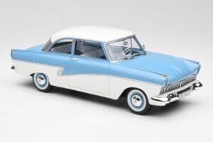 Ford Taunus 17M P2 Világoskék & Fehér BoS Models 1:18 BOS019 Fém – 4. kép a 6-ből