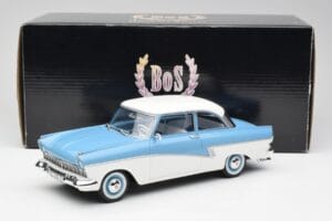 Ford Taunus 17M P2 Világoskék & Fehér BoS Models 1:18 BOS019 Fém – 6. kép a 6-ből