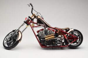 Harley-Davidson West Coast Choppers Diablo Soft Tail Arany Piros Minichamps 1:5 JJ04-05-03 Fém – 3. kép a 6-ből