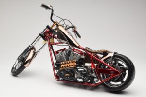 Harley-Davidson West Coast Choppers Diablo Soft Tail Arany Piros Minichamps 1:5 JJ04-05-03 Fém – 4. kép a 6-ből