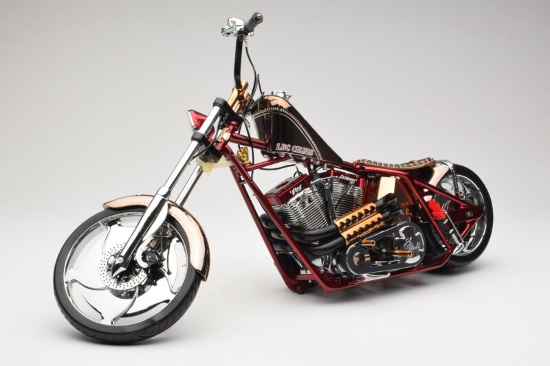 Harley-Davidson West Coast Choppers Diablo Soft Tail Arany Piros Minichamps 1:5 JJ04-05-03 Fém