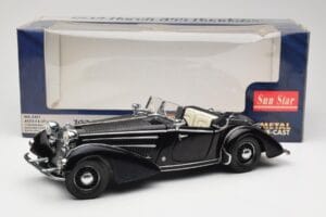 Horch 855 Roadster Fekete Sun Star 1:18 2401 Fém – 8. kép a 8-ből