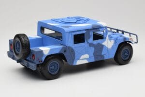 Hummer H1 Humvee Kék & Fehér Motormax 1:18 73157 Fém – 3. kép a 8-ből