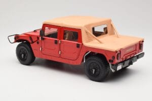Hummer H1 Soft Top Piros Exoto 1:18 01805 Fém – 7. kép a 8-ből