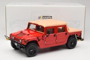 Hummer H1 Soft Top Piros Exoto 1:18 01805 Fém – 8. kép a 8-ből