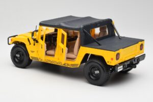 Hummer H1 Soft Top Sárga Maisto 1:18 56041 Fém – 5. kép a 8-ből