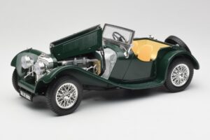 Jaguar SS 100 Roadster Zöld Bburago 1:18 3006 Fém – 2. kép a 8-ből