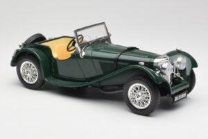 Jaguar SS 100 Roadster Zöld Bburago 1:18 3006 Fém – 6. kép a 8-ből