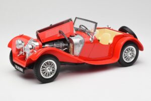 Jaguar SS 100 Piros Bburago 1:18 3006-M1 Fém – 2. kép a 8-ből
