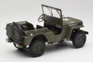 Jeep Willys Katonai Zöld Gate 1:18 1061 Fém – 3. kép a 8-ből
