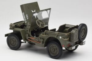Jeep Willys Katonai Zöld Gate 1:18 1061 Fém – 5. kép a 8-ből