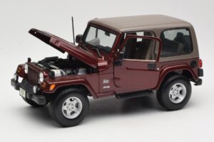 Jeep Wrangler TJ Sahara Piros Maisto 1:18 31662 Fém – 2. kép a 8-ből