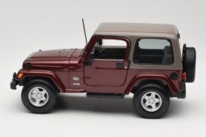 Jeep Wrangler TJ Sahara Piros Maisto 1:18 31662 Fém – 4. kép a 8-ből