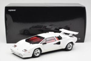 Lamborghini Countach LP500S Fehér Kyosho 1:18 08320E Fém – 8. kép a 8-ből