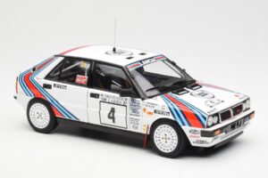 Lancia Delta HF 4WD #4 M. Alen / I. Kivimaki Martini Rally 1000 Lakes 1987 Kyosho 1:18 08960B Fém – 6. kép a 8-ből