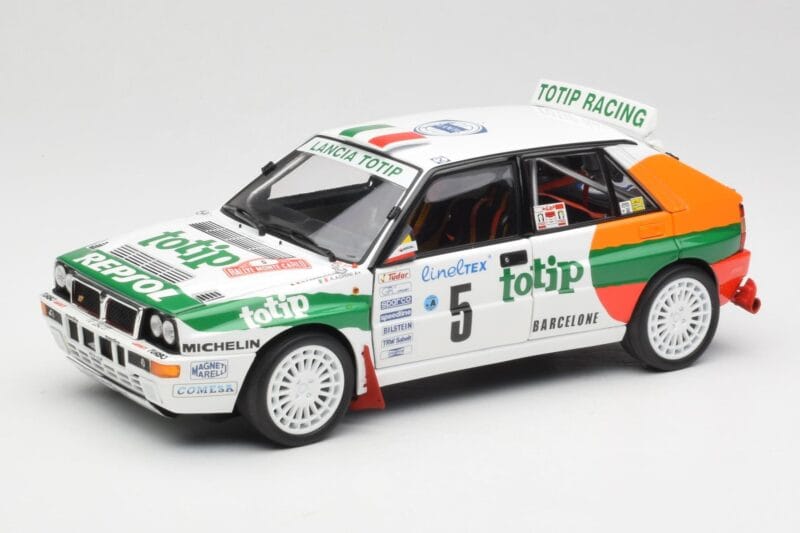 Lancia Delta HF Integrale Evo II Totip #5 A. Aghini / S. Farnocchia Rally Monte Carlo 1993 Kyosho 1:18 08348F Fém