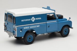 Land Rover Series III 109 Soft Top Motorway Patrol Kék Eagles Race 1:18 4403 Fém – 3. kép a 8-ből
