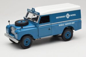 Land Rover Series III 109 Soft Top Motorway Patrol Kék Eagles Race 1:18 4403 Fém
