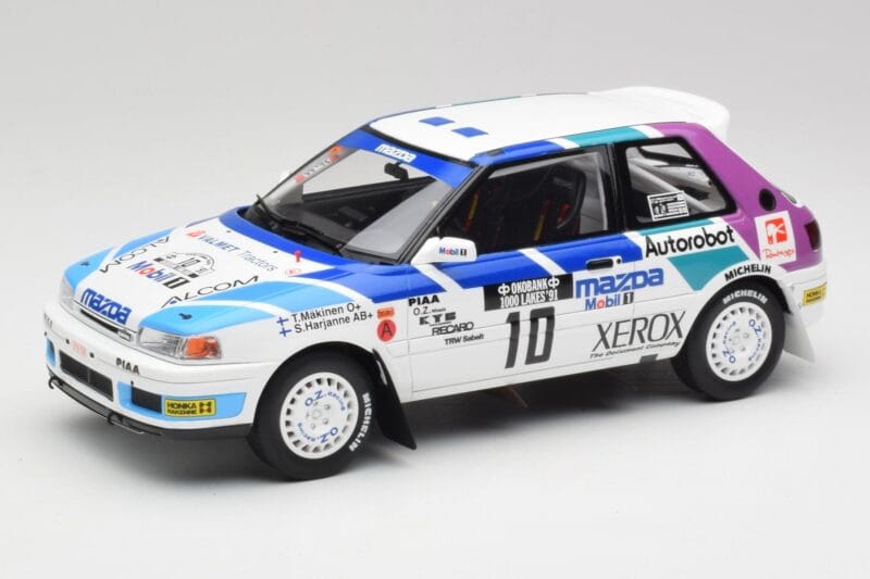 Mazda 323 GTX #10 T. Makinen / S. Harjanne 1000 Lakes Rally 1991 Otto 1:18 OT1099 Gyanta