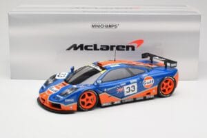 McLaren F1 GTR Gulf Racing #33 S. Bellm / A. Weaver / J. Lehto 24 Hours of Le Mans 1996 Minichamps 1:18 530133633 Fém – 8. kép a 8-ből