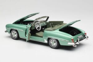 Mercedes 190 SL W121 Világoszöld Metál Norev 1:18 183401 Fém – 6. kép a 9-ből