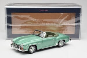 Mercedes 190 SL W121 Világoszöld Metál Norev 1:18 183401 Fém – 9. kép a 9-ből