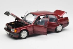 Mercedes 190E W201 2.0 Piros Dealer Edition AUTOart 1:18 B66040383 Fém – 2. kép a 8-ből