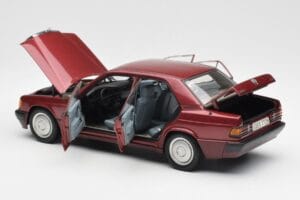 Mercedes 190E W201 2.0 Piros Dealer Edition AUTOart 1:18 B66040383 Fém – 5. kép a 8-ből