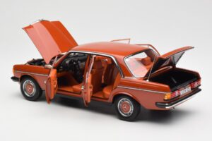 Mercedes 200 W123 English Piros Dealer Kiadás Norev 1:18 B66040653 Fém – 5. kép a 8-ből