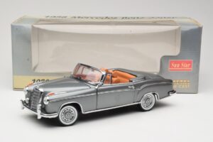 Mercedes 220 SE W128 Kabrió Grey Metallic Sun Star 1:18 3352-M1 Fém – 8. kép a 8-ből