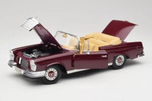 Mercedes 280SE W108 Bordeaux Piros Maisto 1:18 31811 Fém – 2. kép a 8-ből