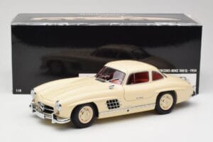 Mercedes 300 SL W198 Krém Piros Belső Térrel Minichamps 1:18 180039002 Fém – 8. kép a 8-ből