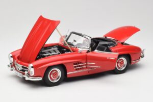 Mercedes 300 SL W198 Roadster Piros Merevfedeles Minichamps 1:18 180039041 Fém – 2. kép a 8-ből