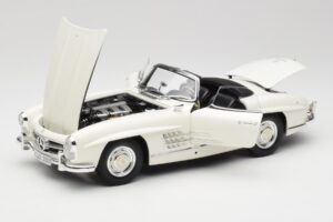 Mercedes 300 SL W198 Roadster Fehér Puhafedeles Minichamps 1:18 180039034 Fém – 2. kép a 9-ből
