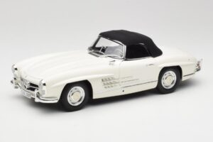 Mercedes 300 SL W198 Roadster Fehér Puhafedeles Minichamps 1:18 180039034 Fém – 3. kép a 9-ből