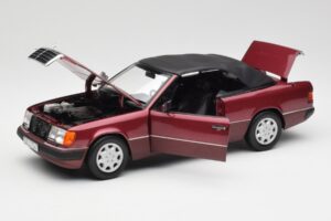 Mercedes 300CE-24 A124 Kabrió Almandine Piros Metál Norev 1:18 B66040616 Fém – 2. kép a 8-ből
